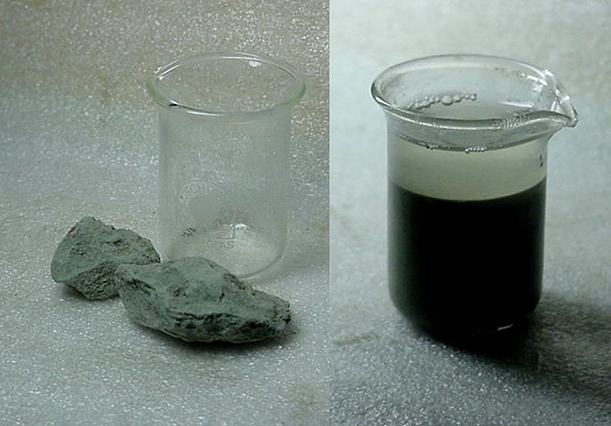 L'argilla viene dispersa in acqua